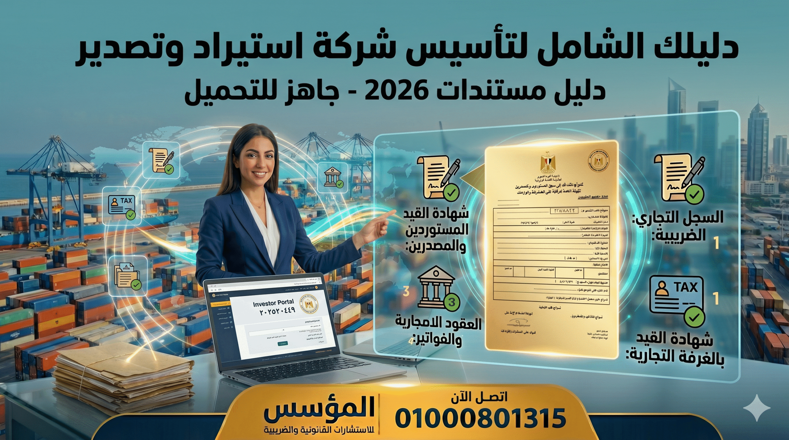 الاوراق المطلوبة لتاسيس شركة استيراد وتصدير
