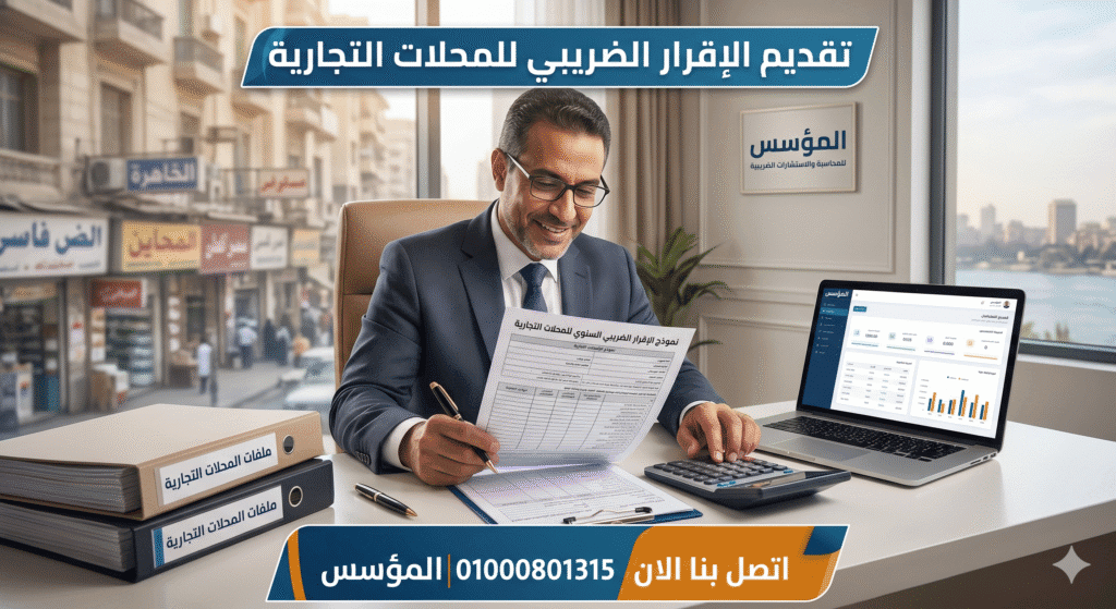 تقديم الاقرار الضريبي للمحلات التجارية