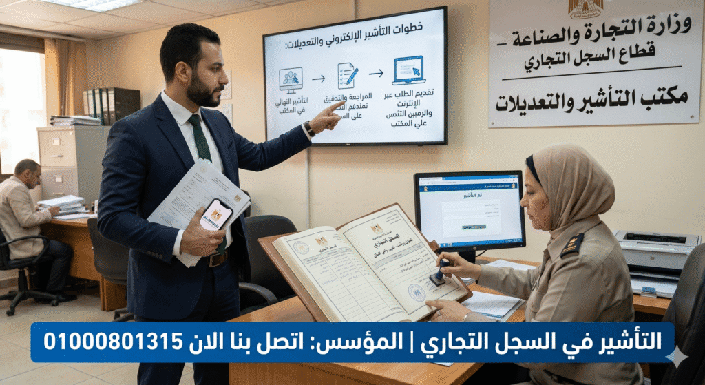 التأشير في السجل التجاري
