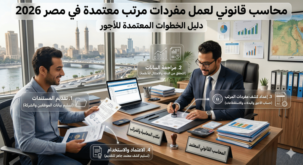 محاسب قانوني لعمل مفردات مرتب معتمدة في مصر