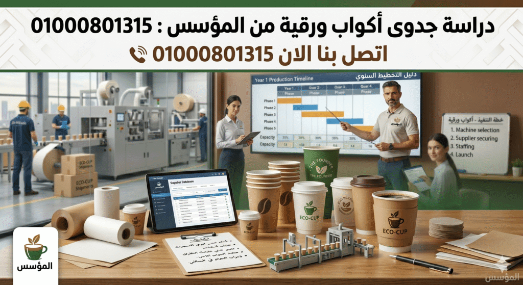 دراسة جدوى اكواب ورقية