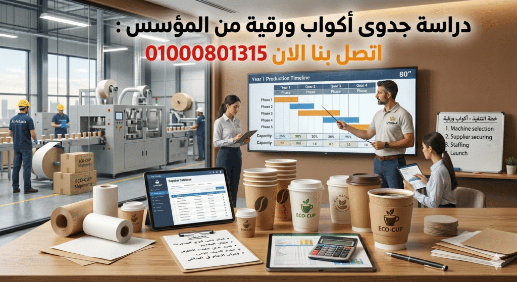 دراسة جدوى اكواب ورقية 