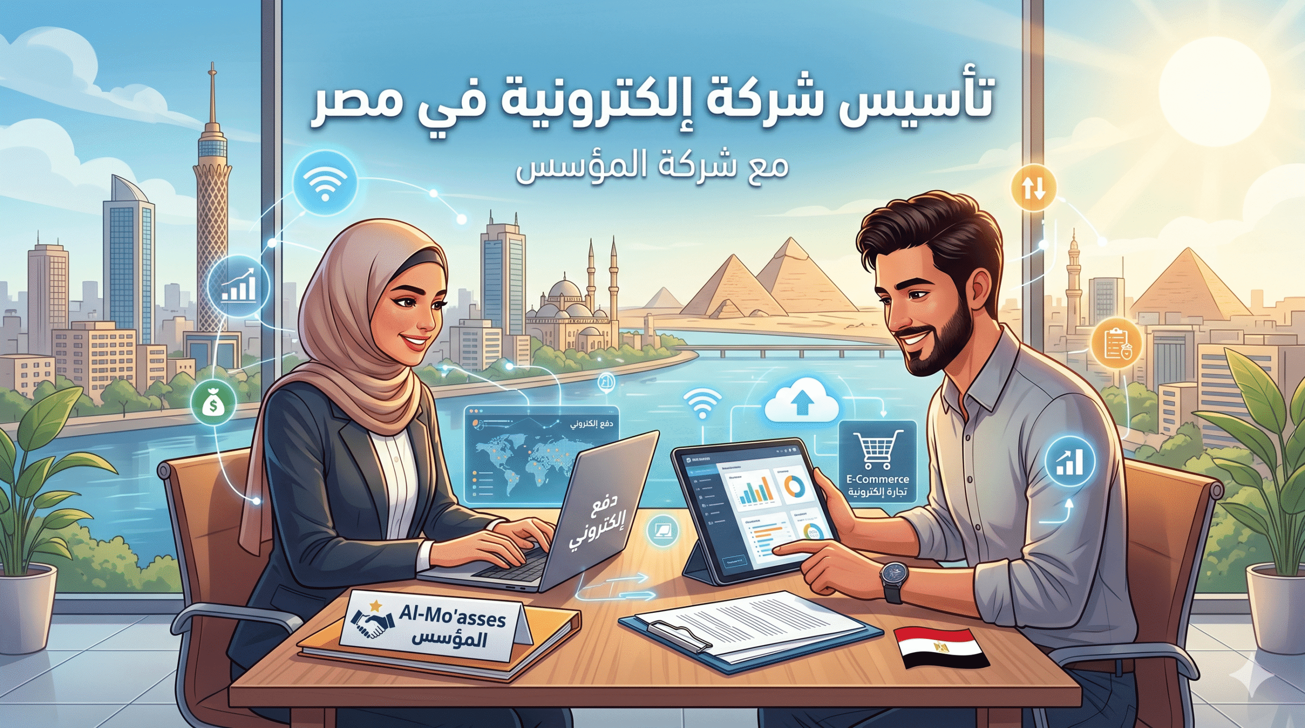 تأسيس شركة الكترونية في مصر مع شركة المؤسس