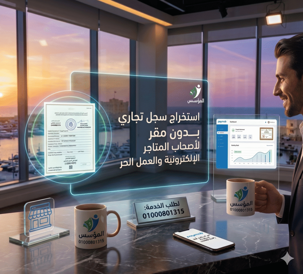 استخراج سجل تجاري بدون مقر