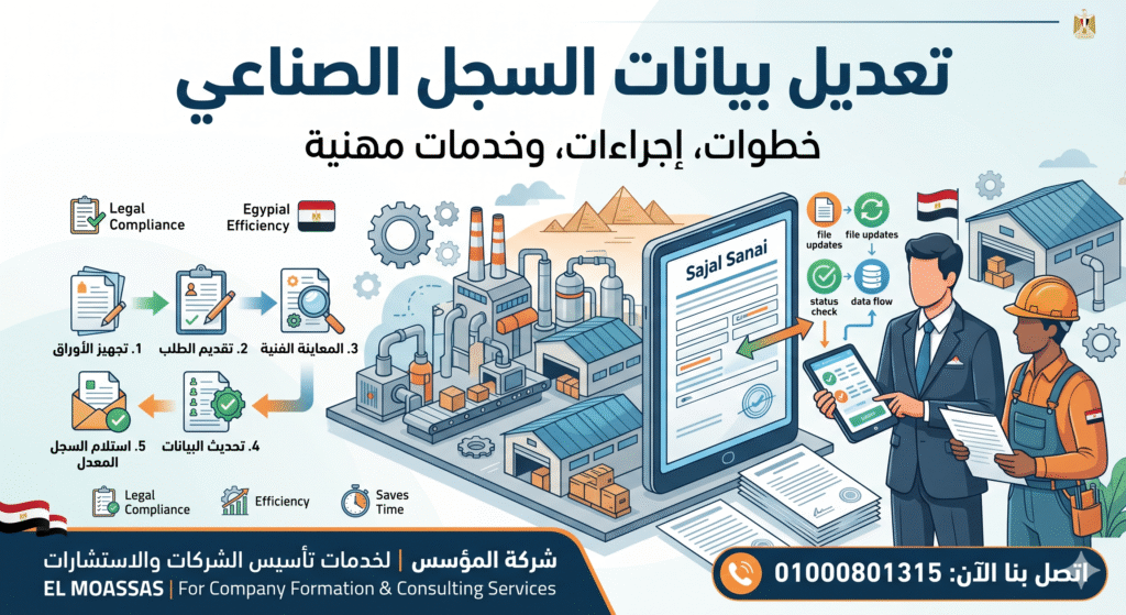 تعديل بيانات السجل الصناعي