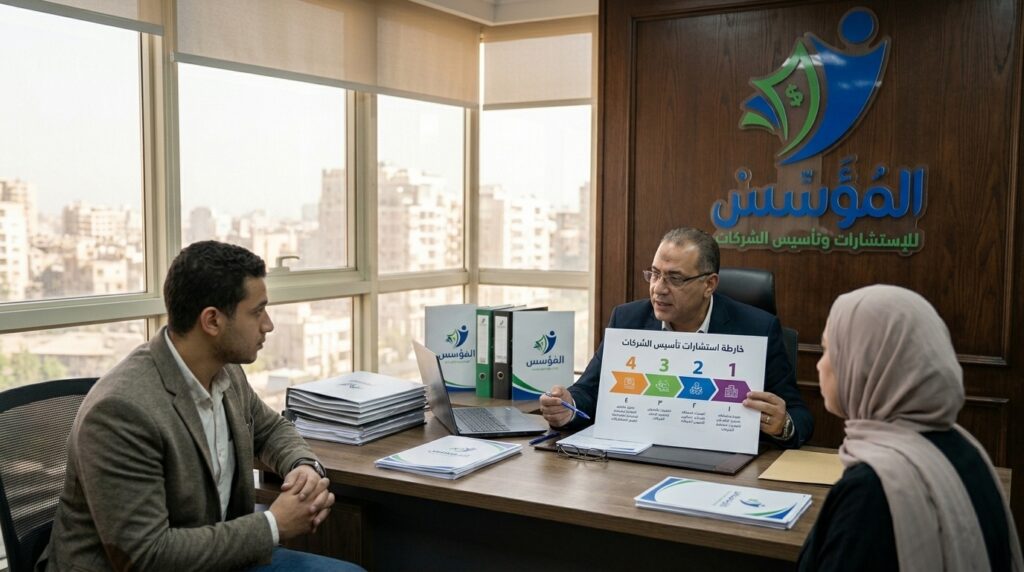 خارطة استشارات تأسيس الشركات بمقر شركة المؤسس للاستشارات ، افضل مكتب استشارات تأسيس شركات
