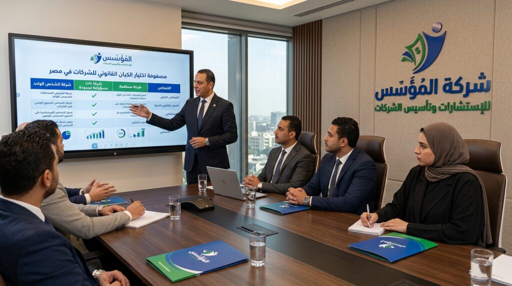 مصفوفة اختيار الكيان القانوني للشركات بشركة المؤسس للاستشارات افضل مكتب استشارات تأسيس شركات في مصر